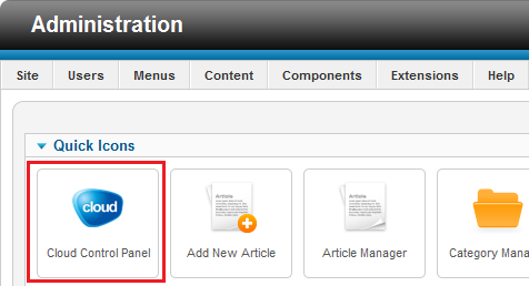 Cloud Control Panel link