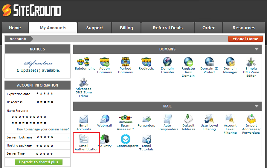 How to access Siteground SPF zone editor